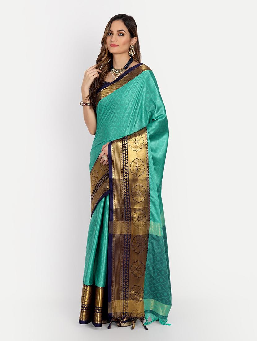self design woven saree with blouse - 19176577 - Standard Image - 1