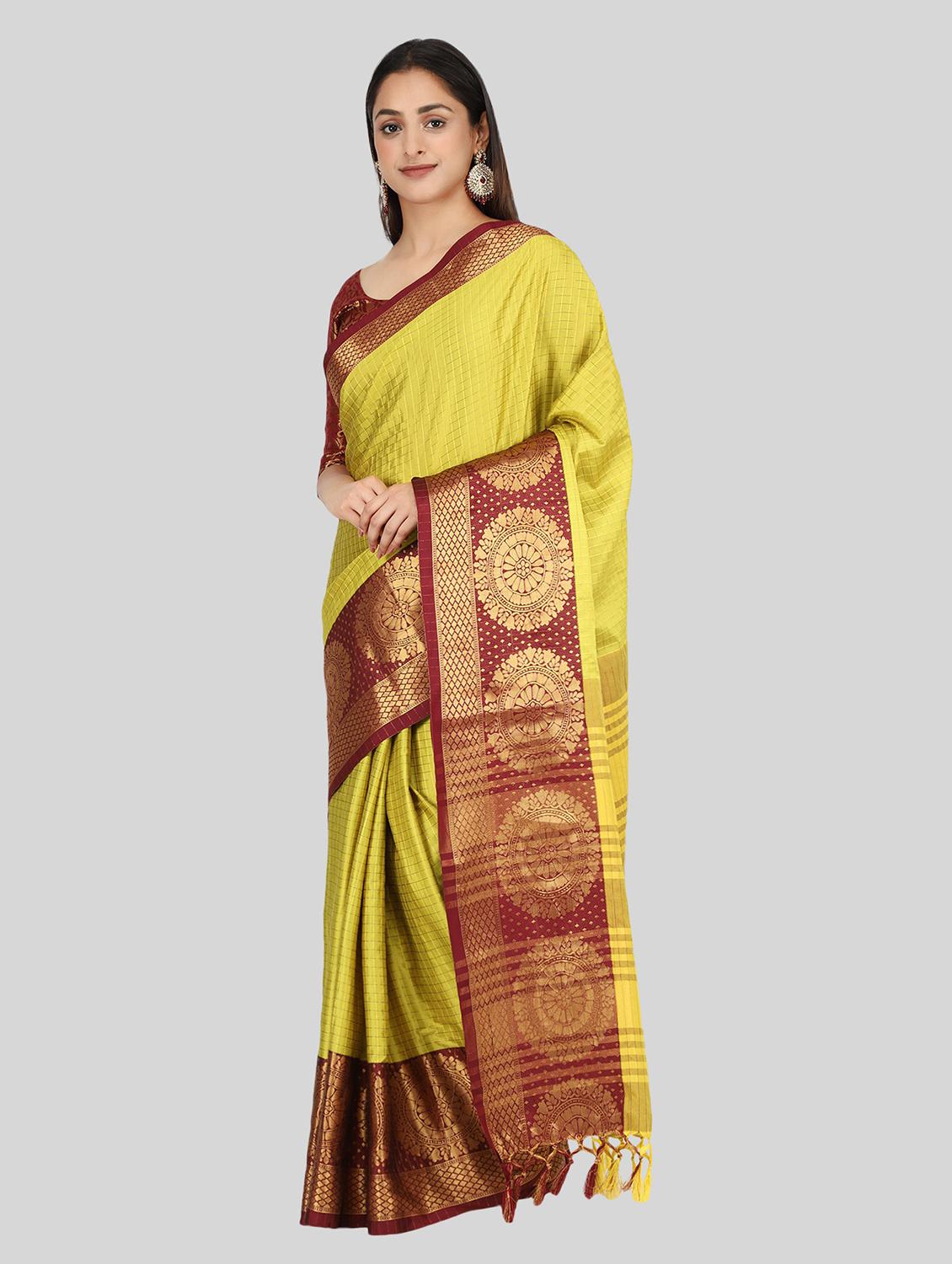 self design woven saree with blouse - 19176651 - Standard Image - 1
