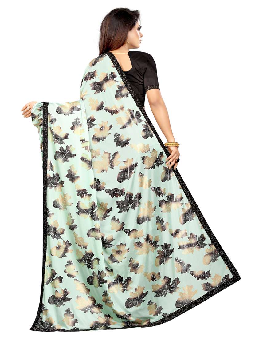 light green printed saree with blouse - 19177244 -  Standard Image - 1