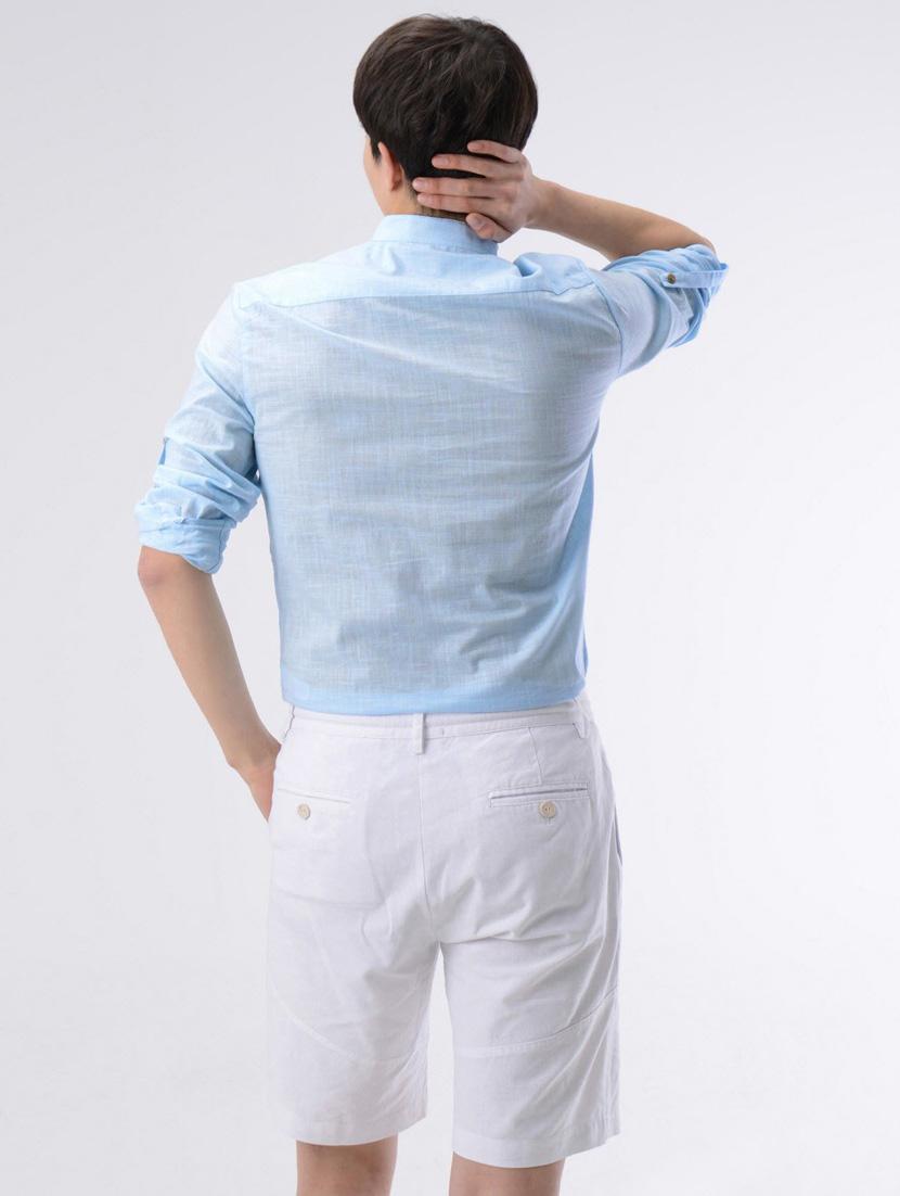mandarin neck solid short kurta - 19177627 - Standard Image - 4
