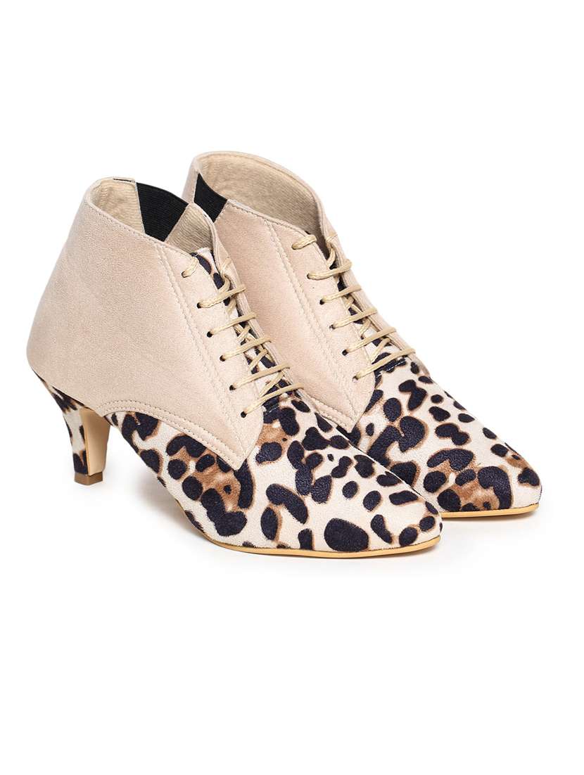 women animal print lace up boots - 19177838 -  Standard Image - 1