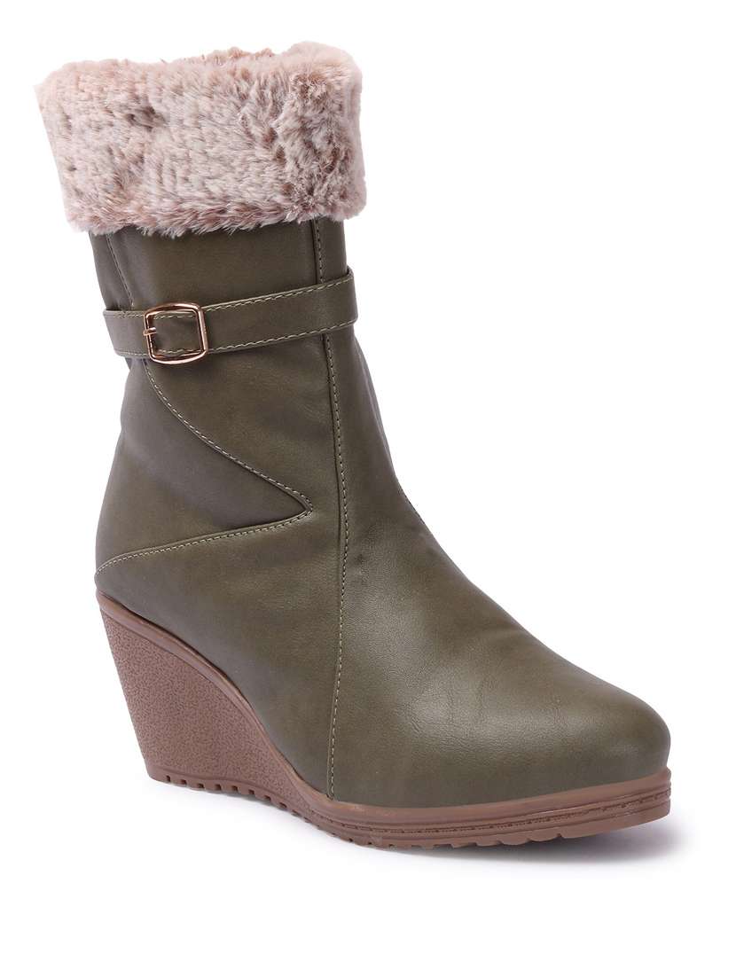 green ankle boot