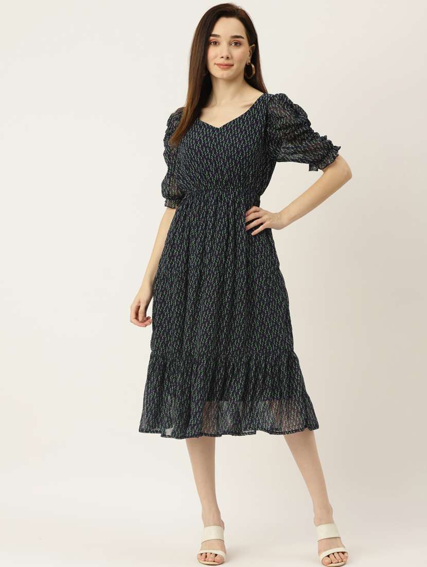 women's tiered dress printed dress