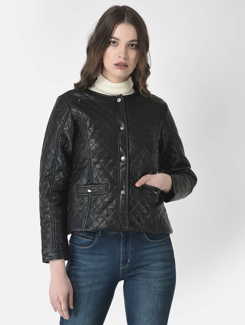 solids leatherette jacket