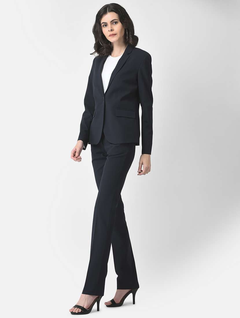 women solid long sleeve formal suit set - 19178471 -  Standard Image - 1