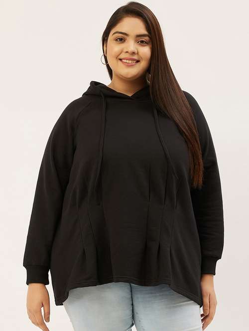 hooded neck solid plus sweatshirt - 19178495 -  Standard Image - 0