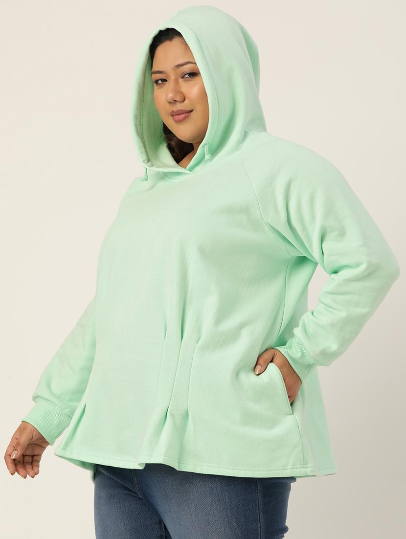 hooded neck solid plus sweatshirt - 19178503 -  Standard Image - 1