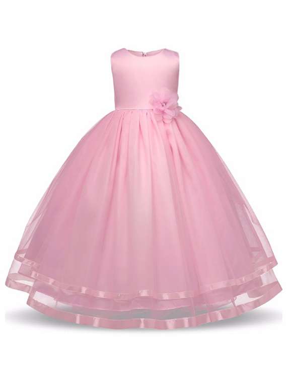 girls round neck sleeveless frock