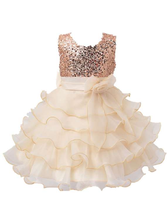 girls round neck sleeveless frock