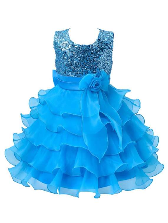 girls round neck sleeveless frock
