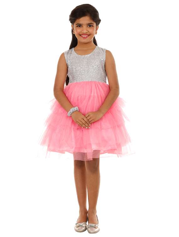 girls round neck sleeveless frock