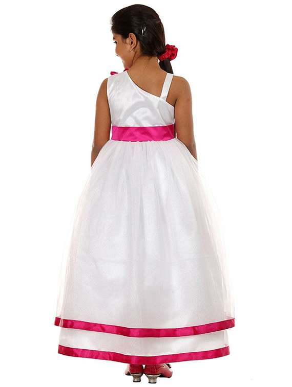 girls asymmetric neck sleeveless frock - 19178586 -  Standard Image - 1