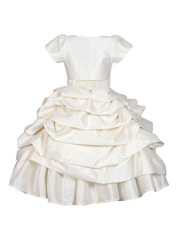 girls round neck puff sleeve frock