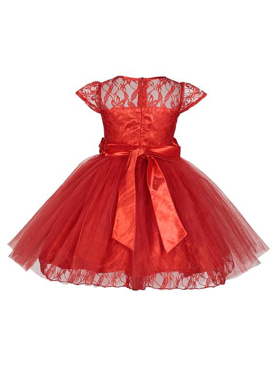 girls round neck cap sleeve frock - 19178637 -  Standard Image - 1