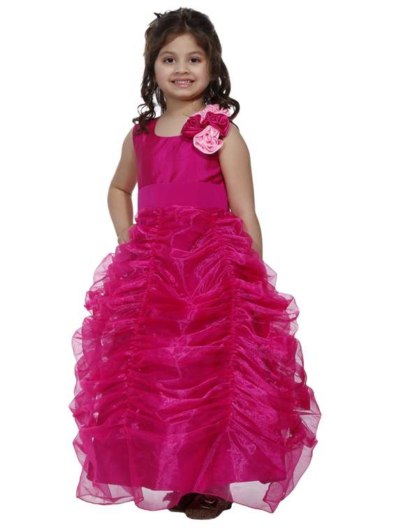 girls round neck sleeveless frock - 19178680 -  Standard Image - 1
