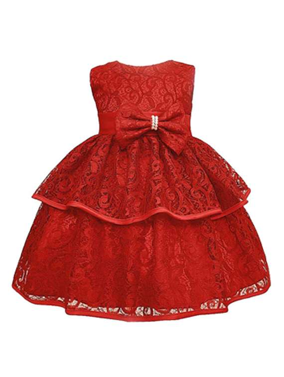 girls round neck sleeveless frock