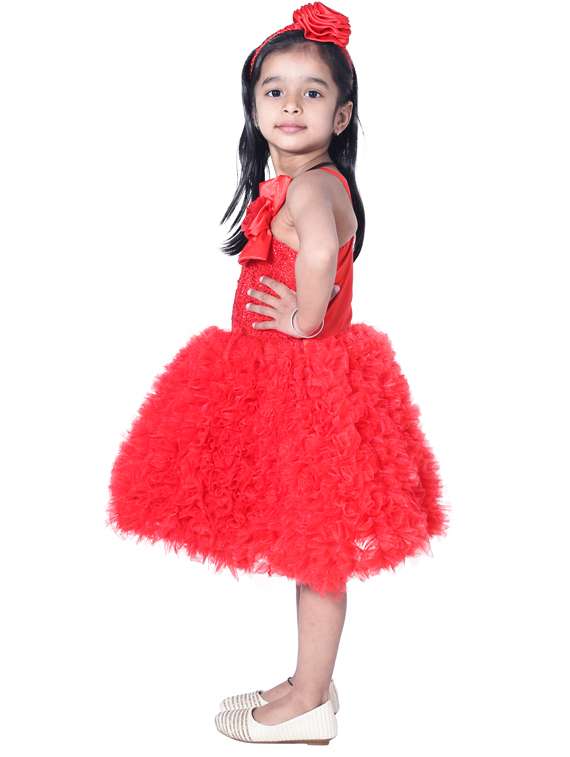 girls asymmetric neck sleeveless frock - 19178719 -  Standard Image - 1