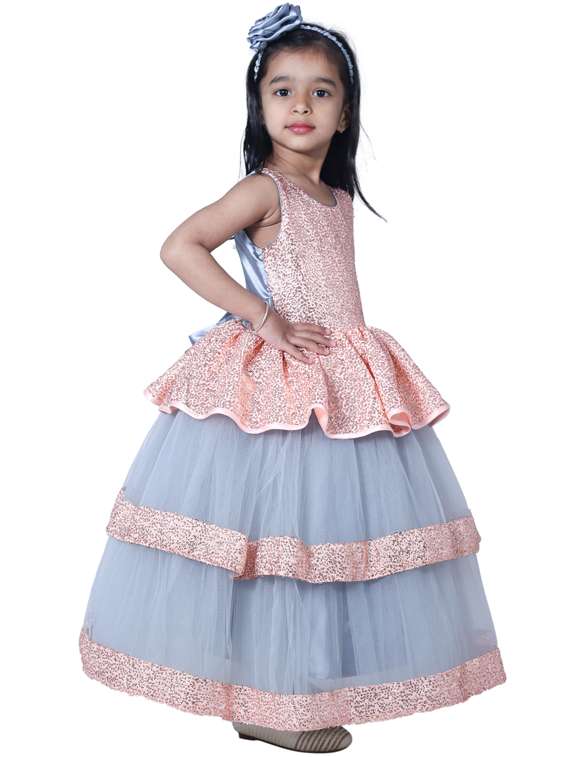 girls round neck sleeveless frock - 19178721 - Standard Image - 1