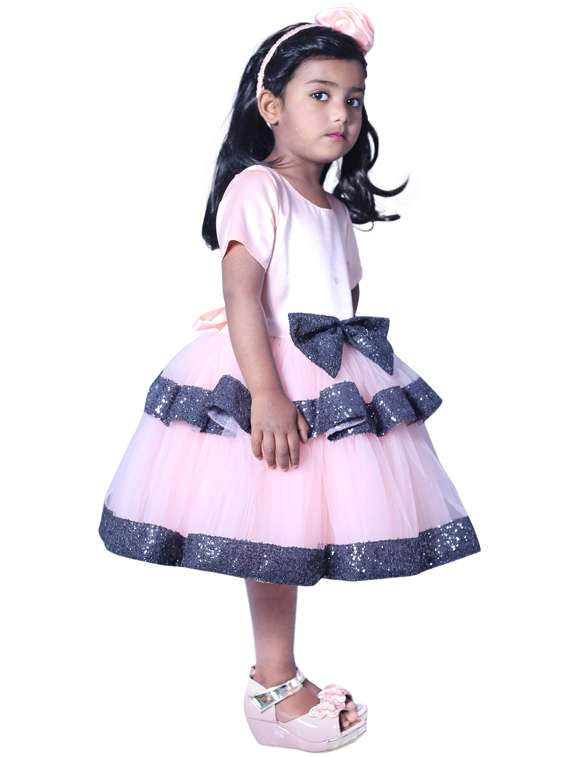 girls round neck short sleeves frock - 19178754 -  Standard Image - 1