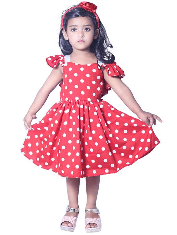 girls v neck short sleeves frock