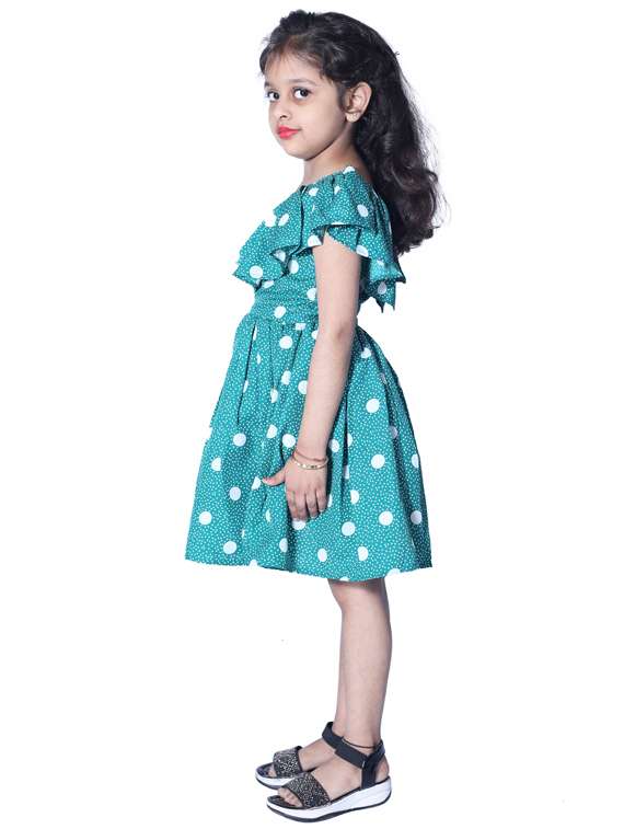 girls v neck cape sleeve frock - 19178784 - Standard Image - 1