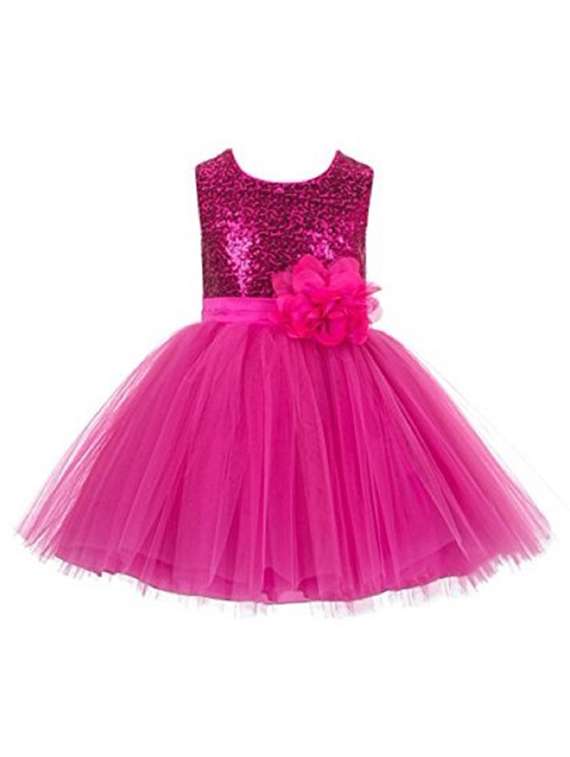 girls round neck sleeveless frock