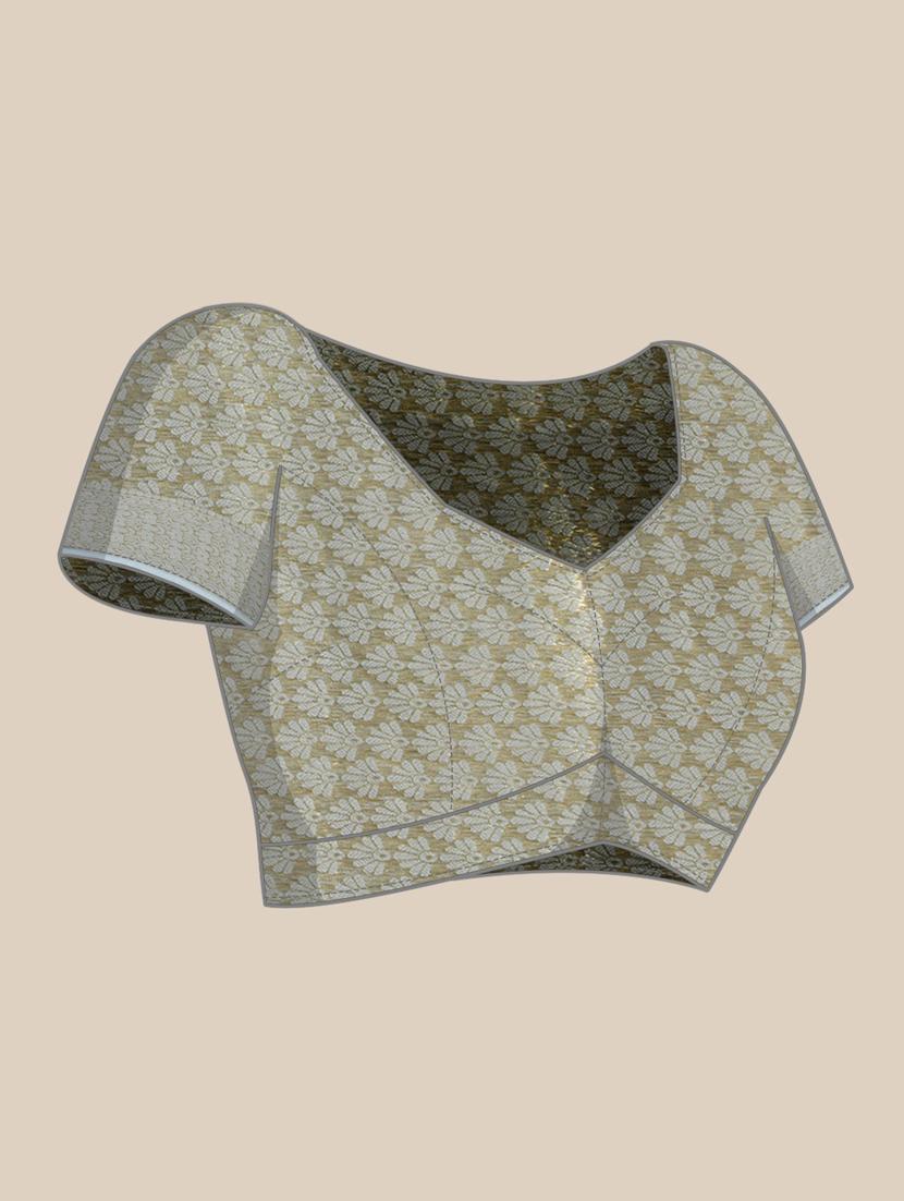 ethnic wear grey color saree set with blouse - 19179116 - Standard Image - 4