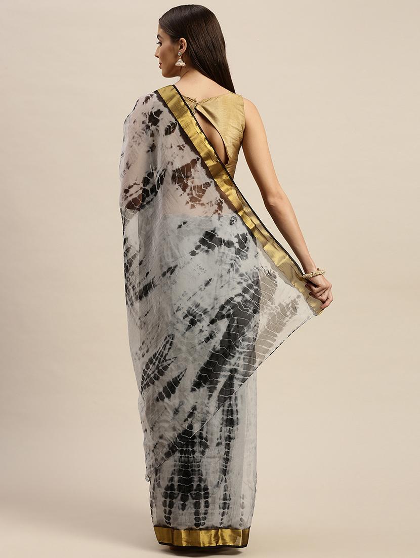 ethnic wear grey color saree set with blouse - 19179132 -  Standard Image - 1