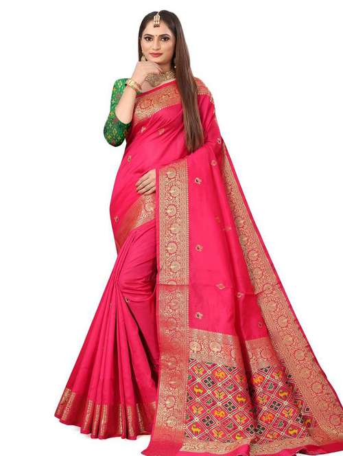 women's banarasi saree with blouse - 19179426 - Standard Image - 0