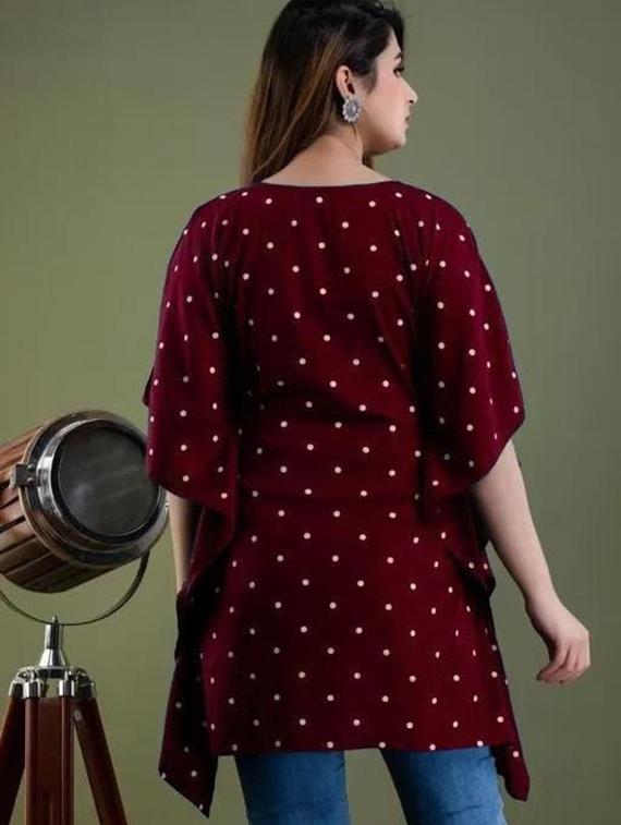 maroon polka dot kaftan - 19180795 - Standard Image - 1