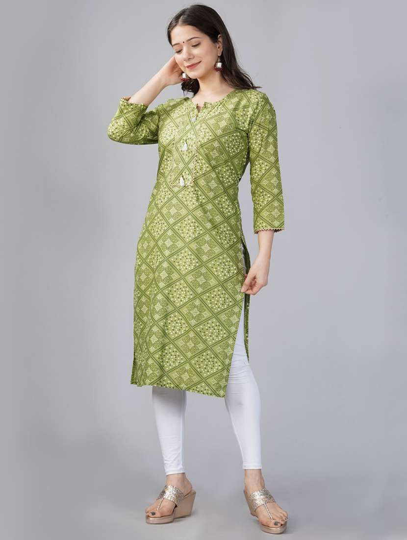 multi colored printed straight kurta - 19180798 -  Standard Image - 1