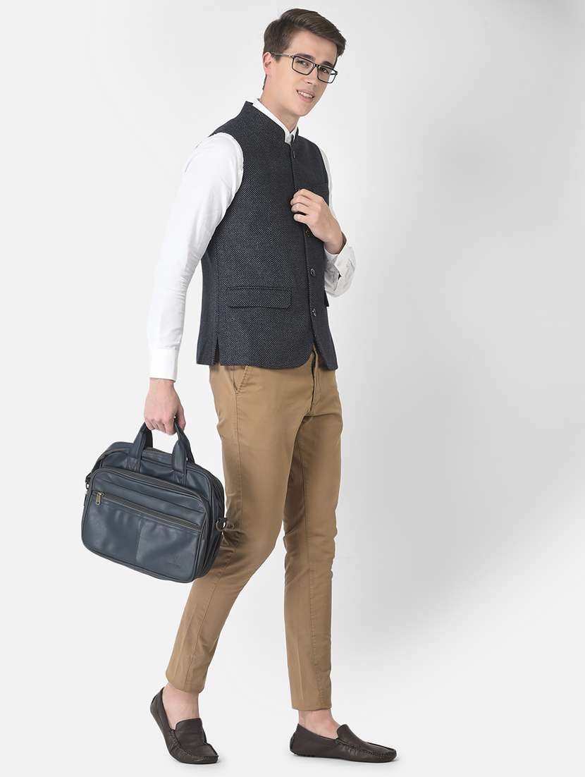 men solid mandarin neck nehru jacket - 19181012 -  Standard Image - 4