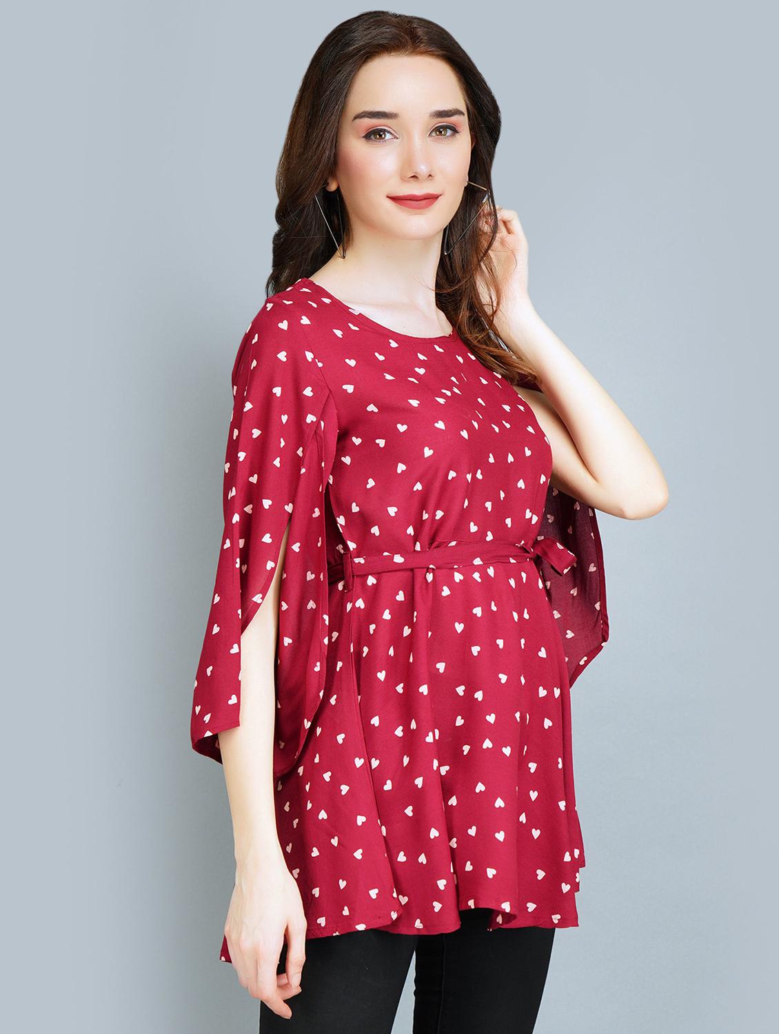 red printed top - 19181721 - Standard Image - 1
