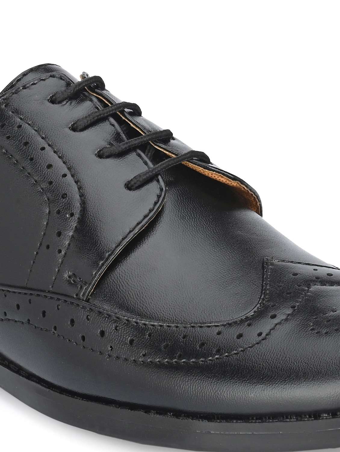 black patent leather laceup derbies - 19181759 -  Standard Image - 4