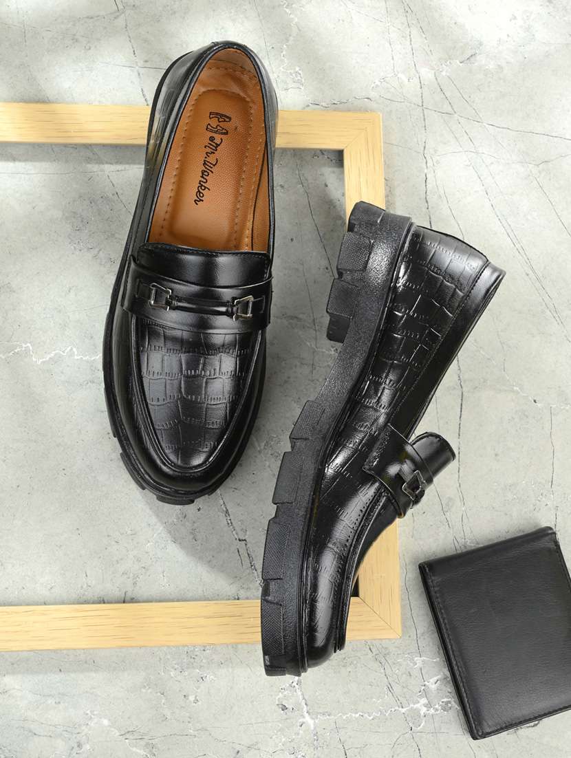 black slip on party wear formal shoes 