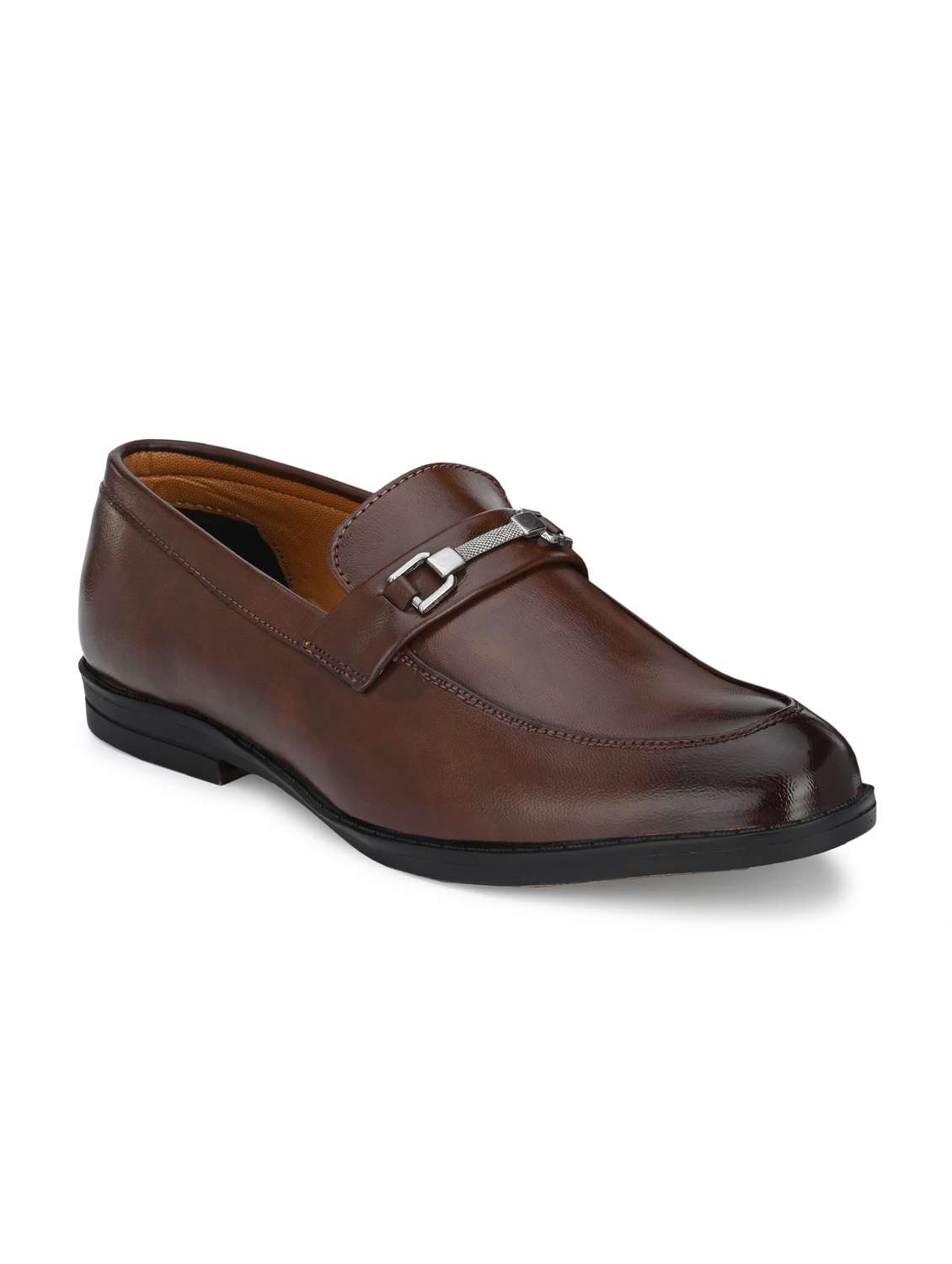 brown slip on party wear formal shoes 