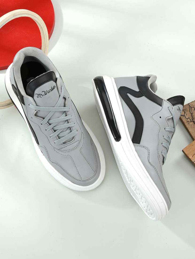men grey lace up sneakers - 19181776 -  Zoom Image - 0