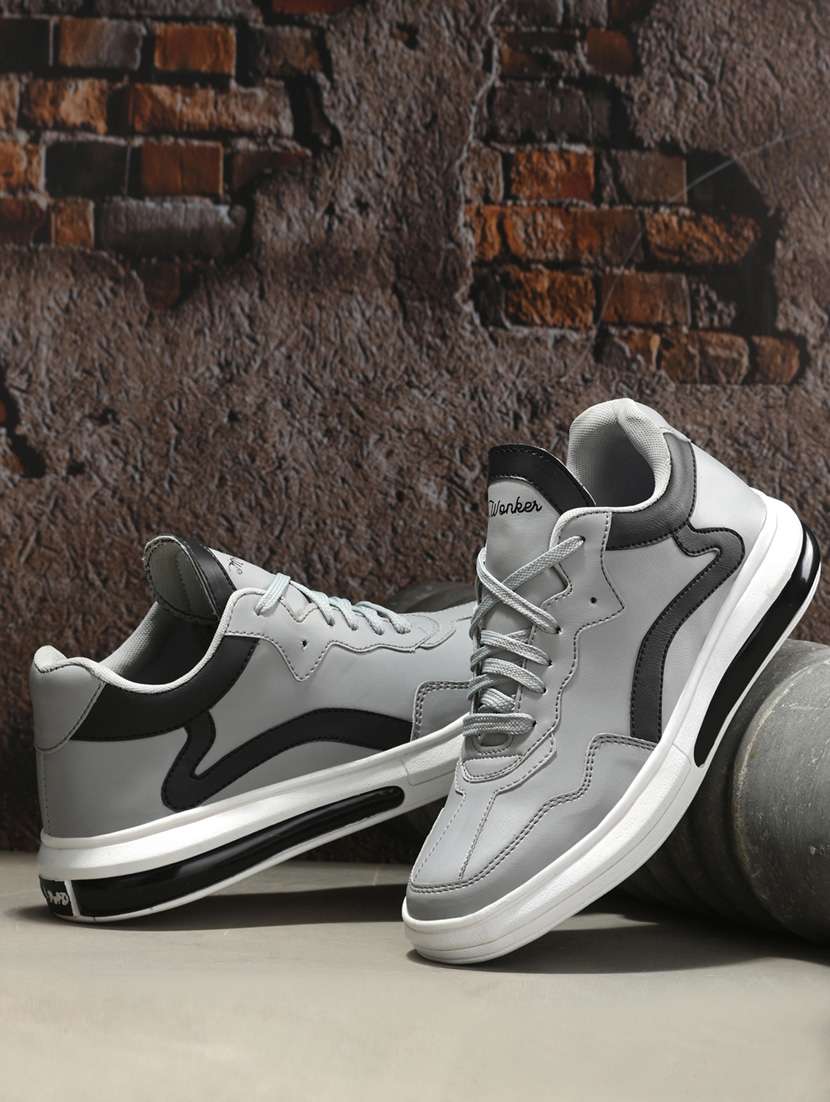 men grey lace up sneakers - 19181776 -  Standard Image - 1