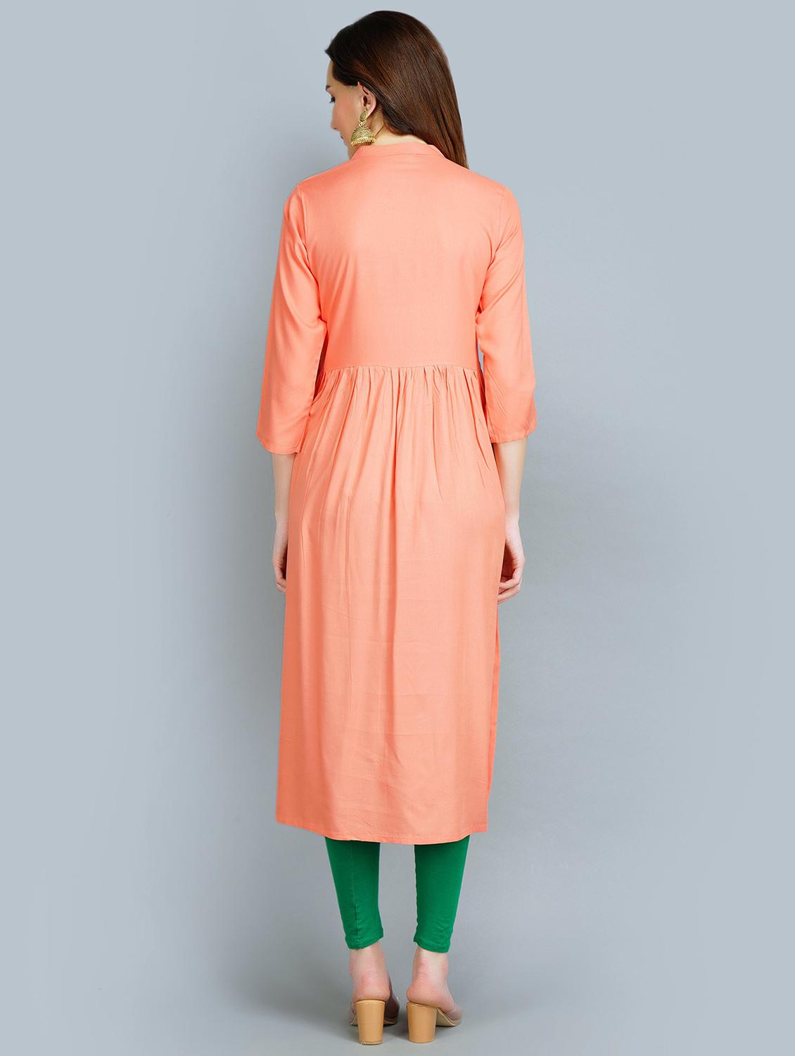 embroidered flared kurta - 19183009 - Standard Image - 1