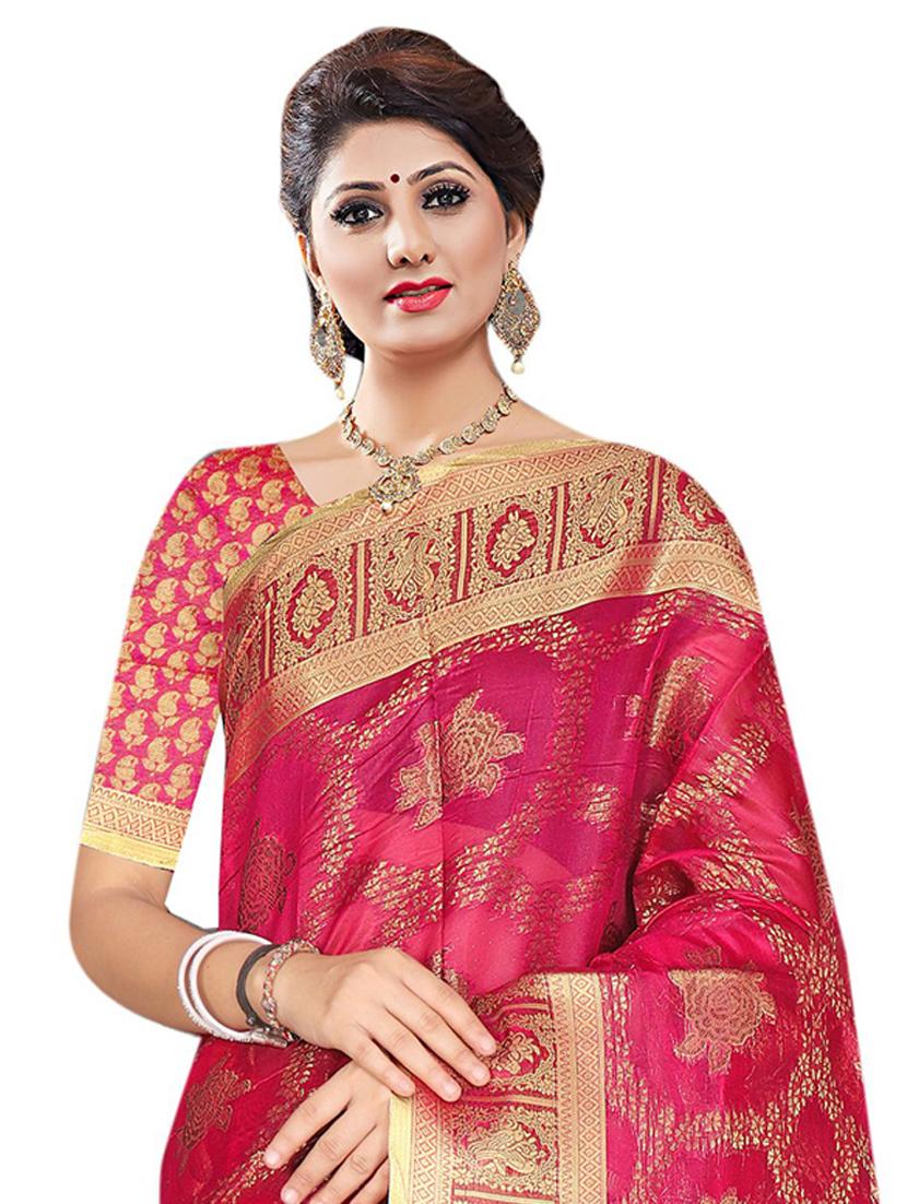 ethnic wear pink color saree set - 19183242 - Standard Image - 1