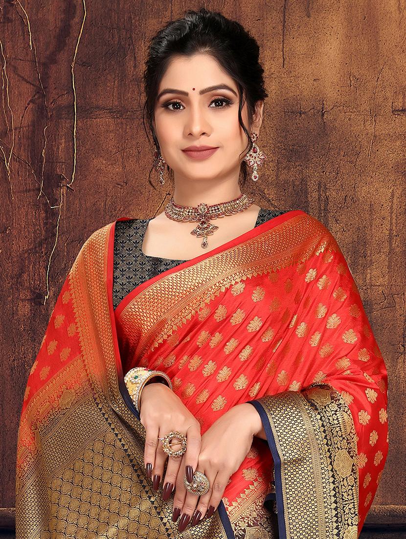 self design woven saree with blouse - 19183706 -  Standard Image - 1