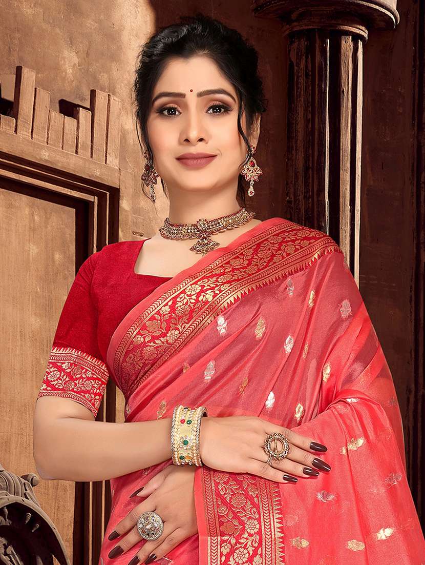 self design woven saree with blouse - 19183715 -  Standard Image - 1