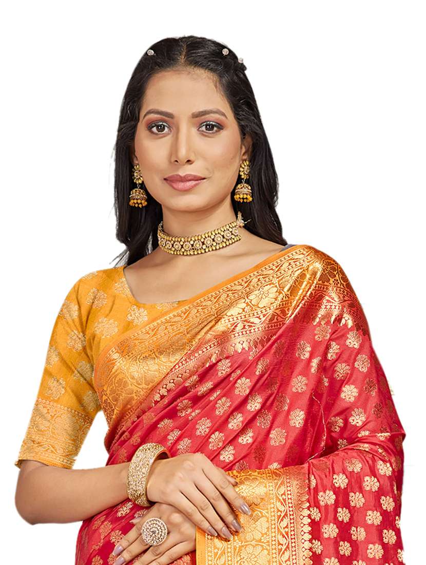 self design woven saree with blouse - 19183750 -  Standard Image - 1