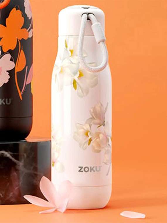 white stainless steel bottle