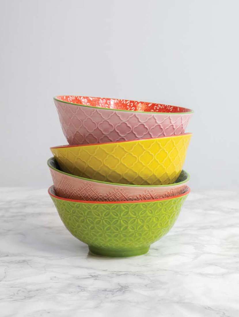 stoneware bowl set, set of 4