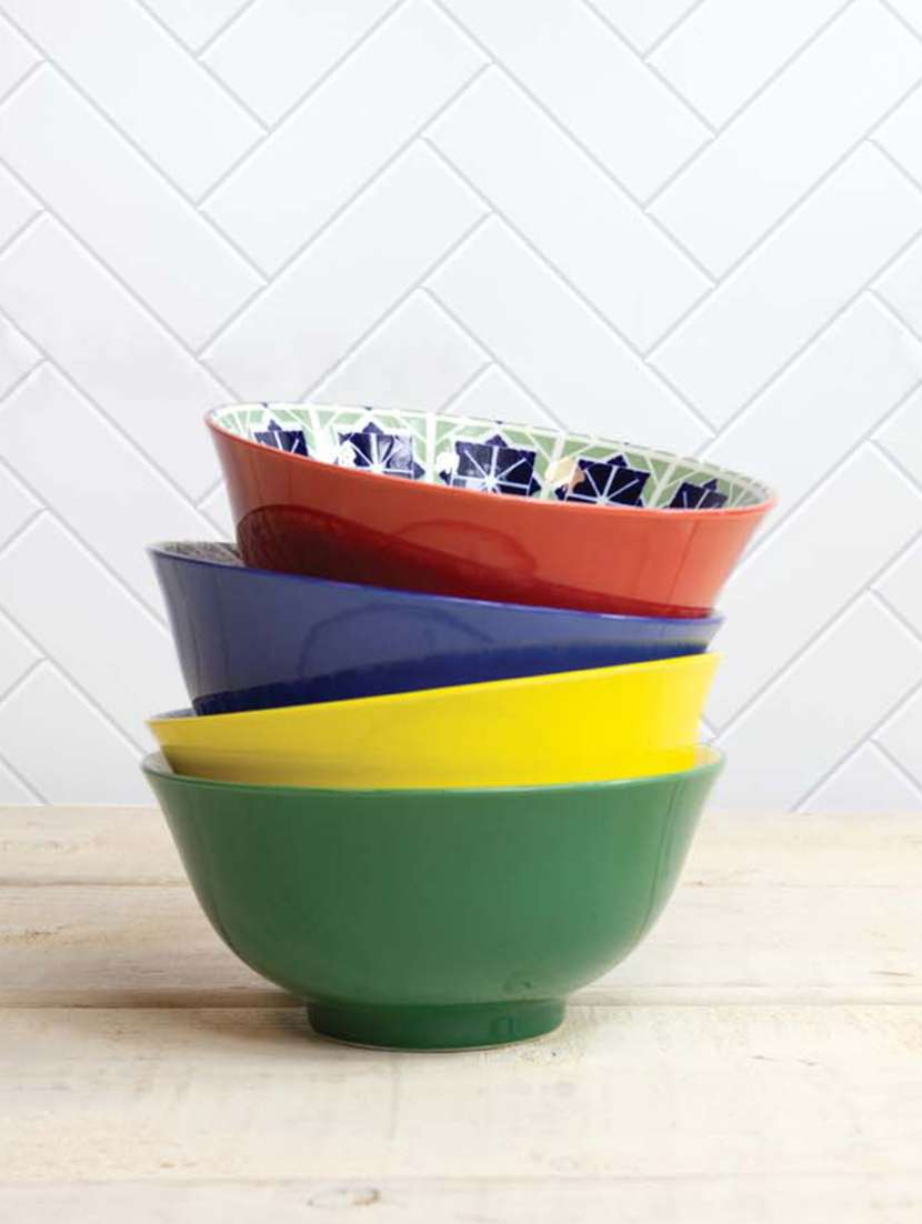 stoneware bowl set, set of 4