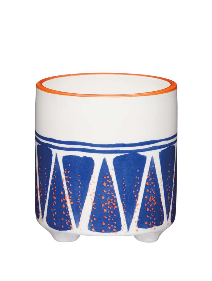 kitchencraft ceramic blue geo planter
