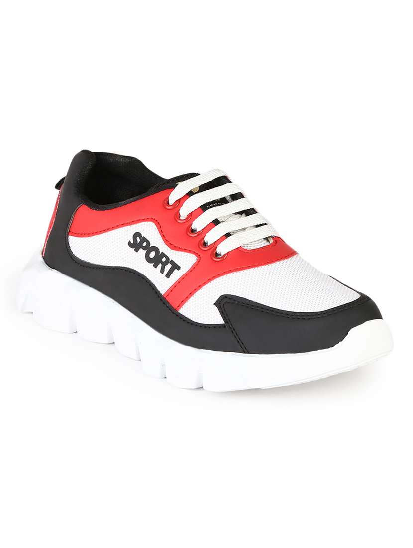 men solids lace up sports shoes
