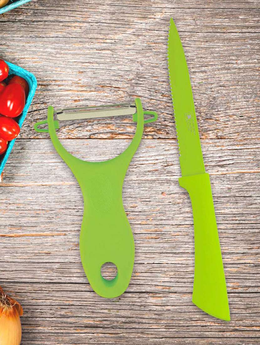 stainless steel paring knife with peeler, set of 2