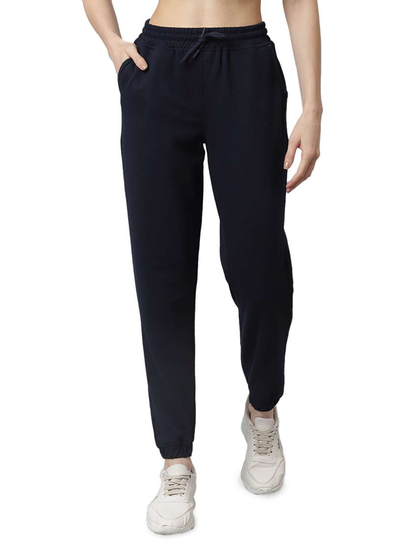 blue solid track pant